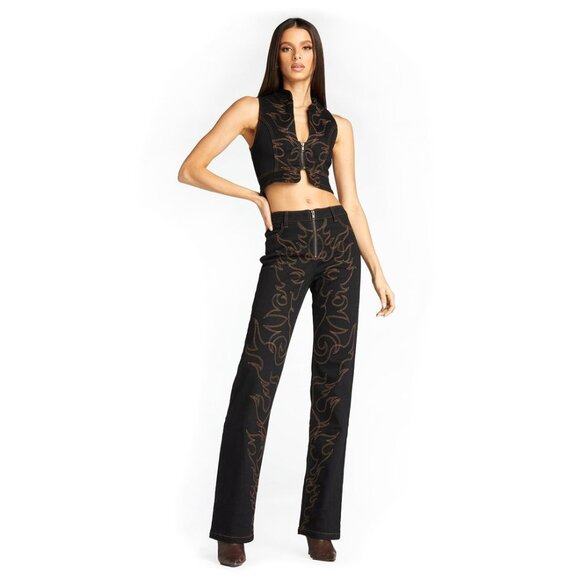 Grunge Western I.AM.GIA Rebellion Embroidered Denim Set| Festival | XXS | EUC - Picture 3 of 15